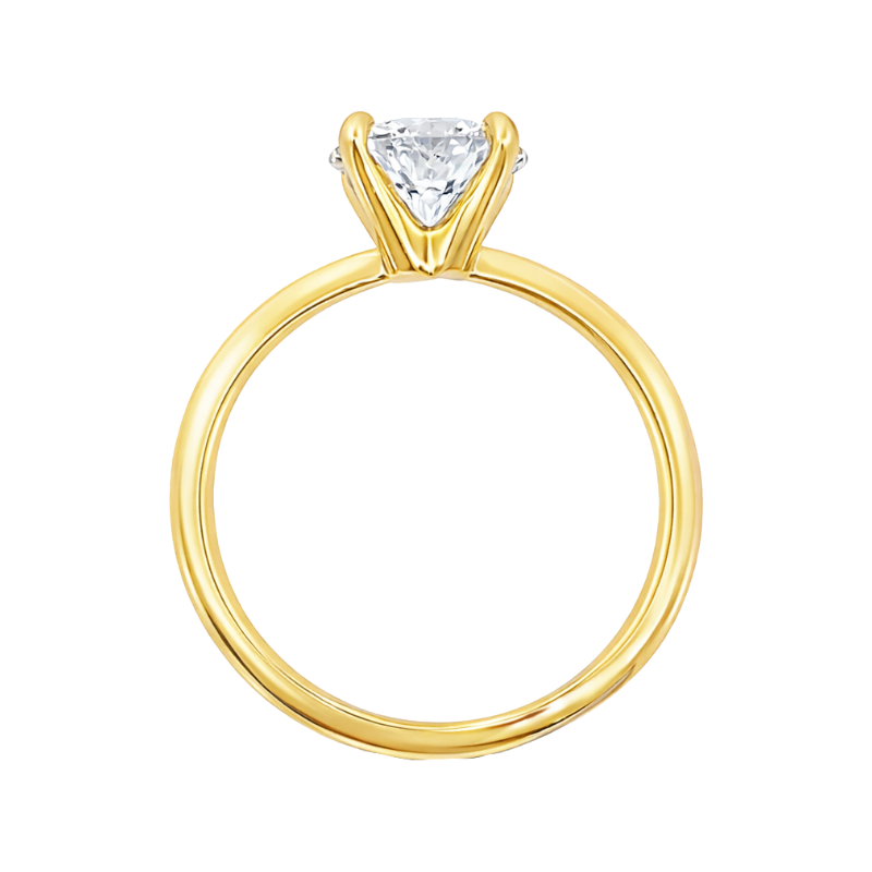 Isleana Solitaire 1.50CT Round Natural Diamond Ring 14K Yellow Gold