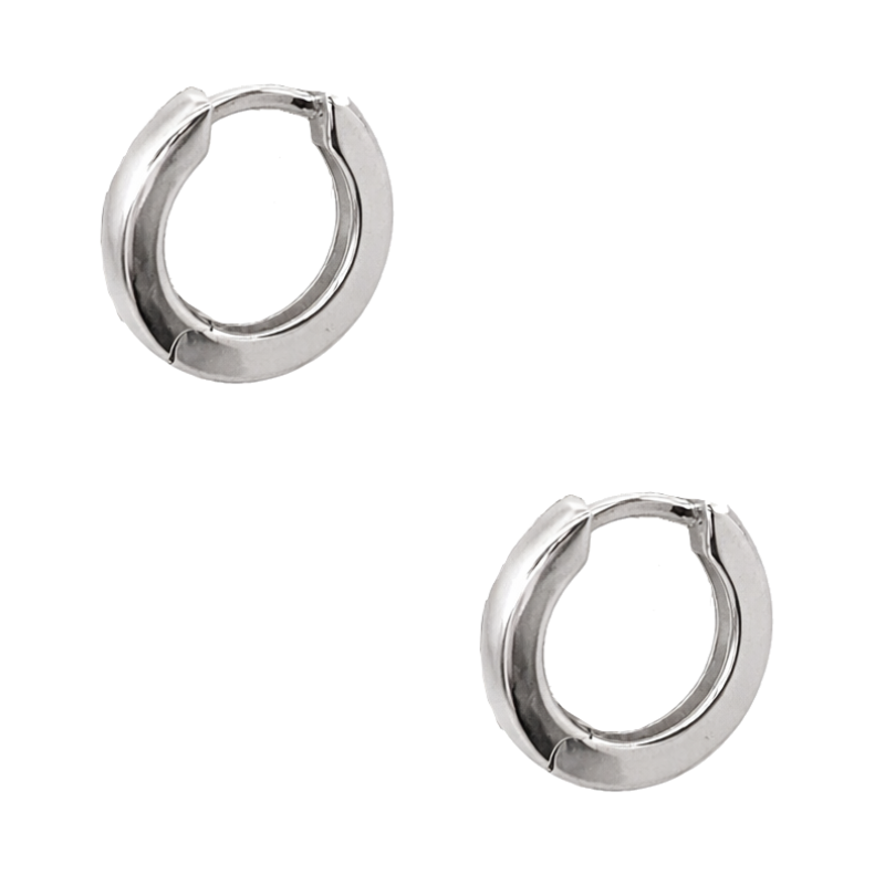 Diamond Hoop Earrings 18K White Gold .16CTW