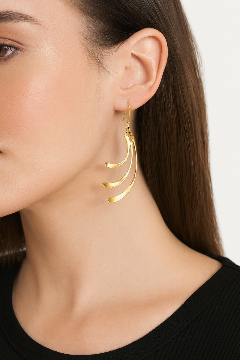 FreeForm Dangle Earrings 14K Yellow Gold