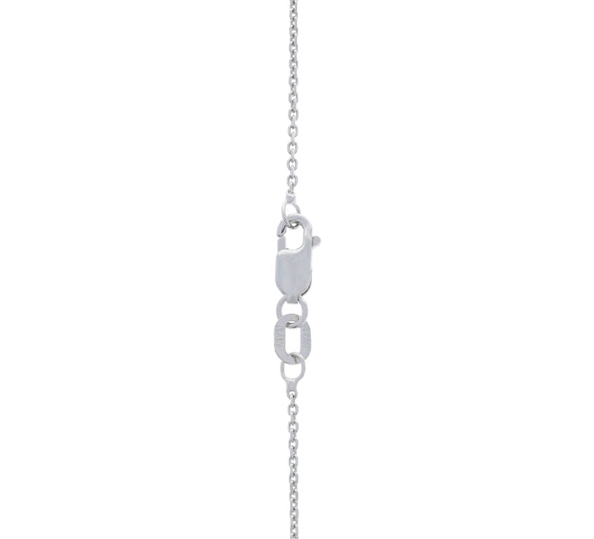 Vintage Filigree Sapphire Necklace 14K White Gold