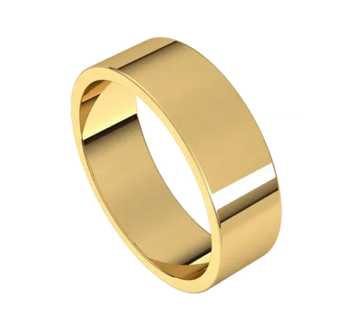 Flat Wedding Band 14K Yellow Gold