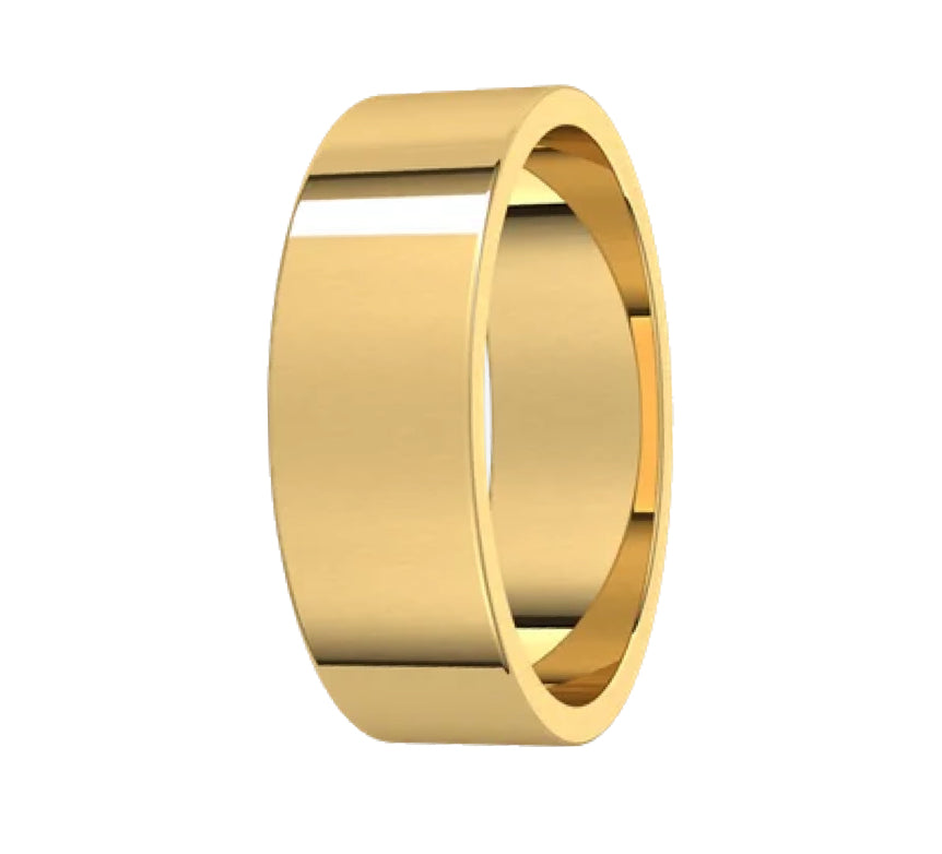 Flat Wedding Band 14K Yellow Gold