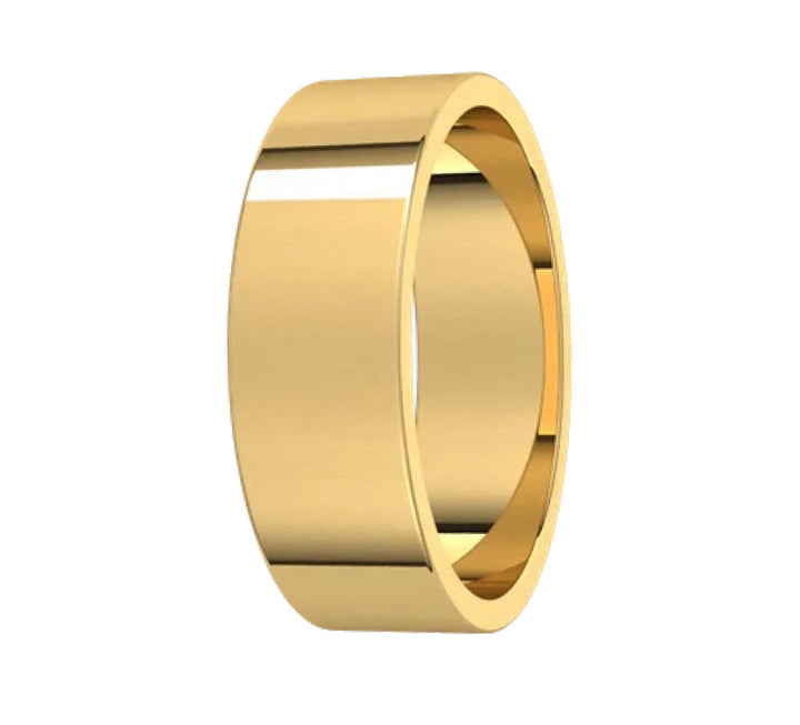 Flat Wedding Band 14K Yellow Gold