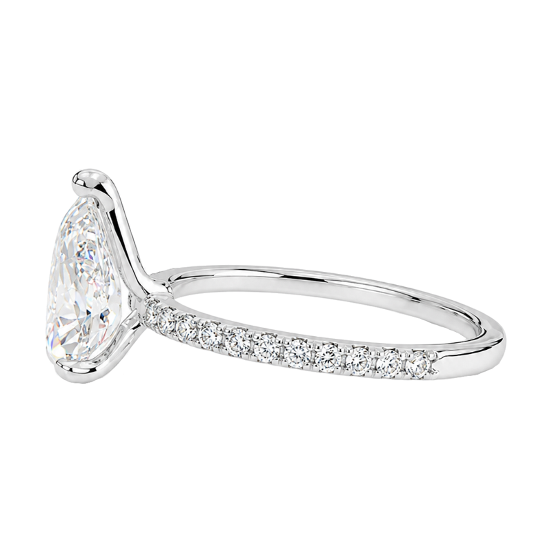 Pear Diamond Engagement Ring .96CT 14K White Gold