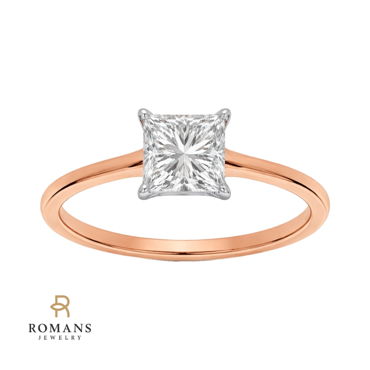 Covenant Hidden Halo Oval Engagement Ring 14K Two Tone