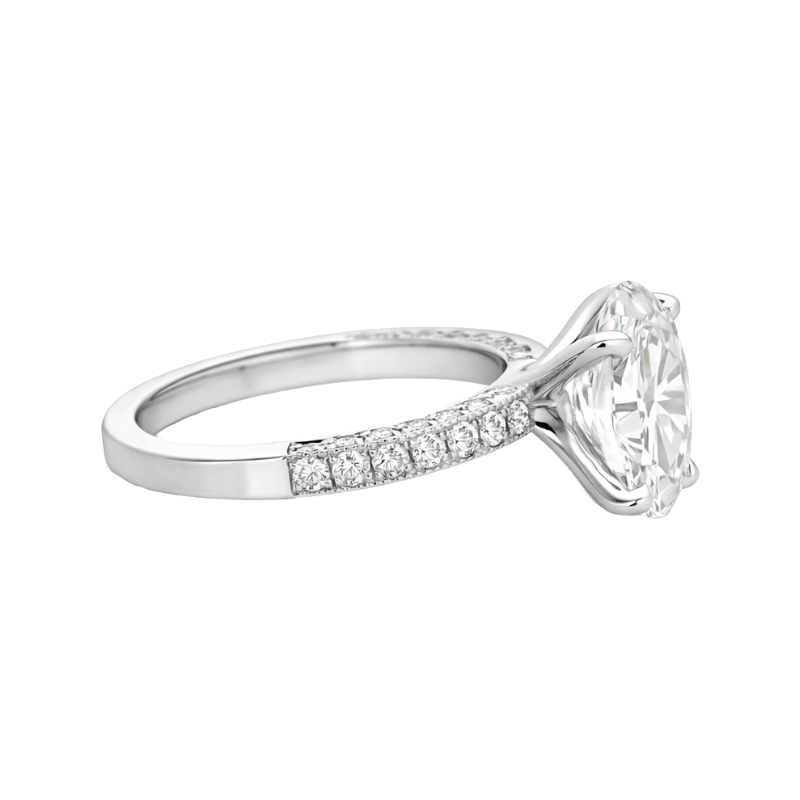 Lab Diamond Oval Engagement Ring Platinum 2.51CT