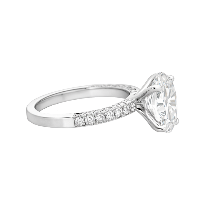 Lab Diamond Oval Engagement Ring Platinum 2.51CT
