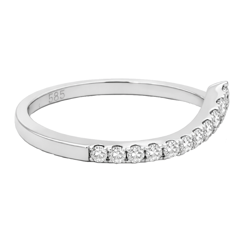 Lab Diamond Chevron Band 14K White Gold .25CTW