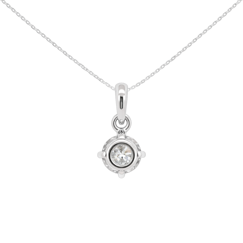 Diamond Kite Setting Pendant 14K White Gold .38CT