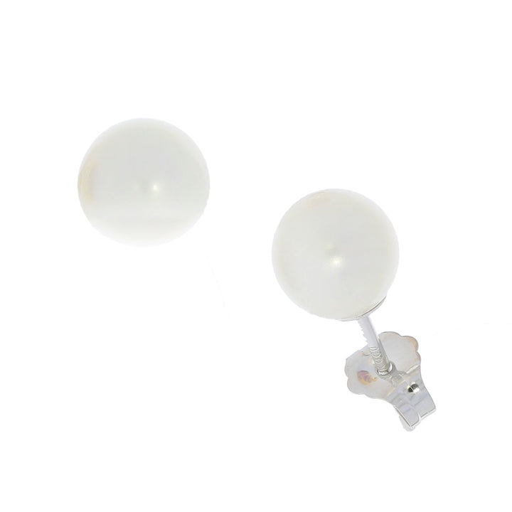 Freshwater Pearl Stud Earrings 14K White Gold