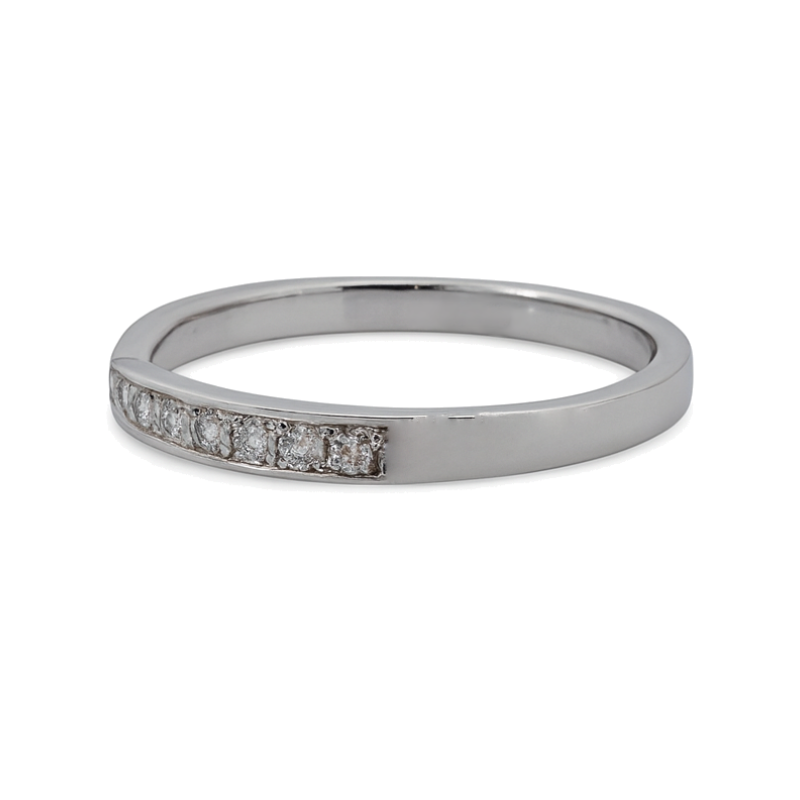 Diamond Tapered Band 18K White Gold .19CTW