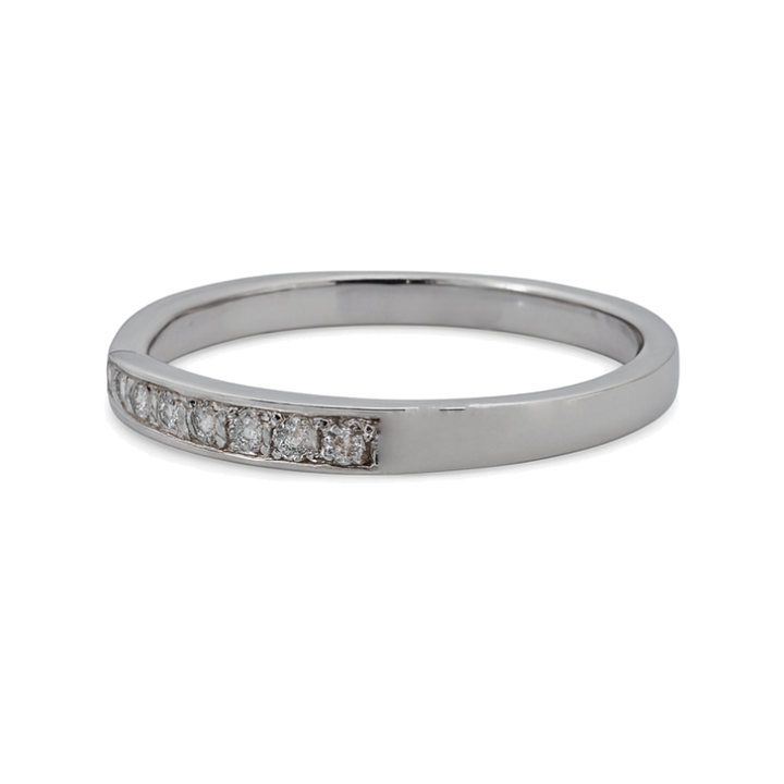 Diamond Tapered Band 18K White Gold .19CTW
