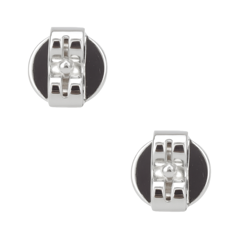 Oval Opal & Diamond Halo Studs 14K White Gold