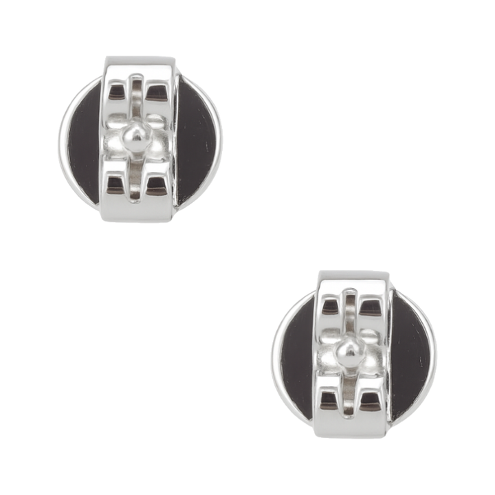 Oval Opal & Diamond Halo Studs 14K White Gold