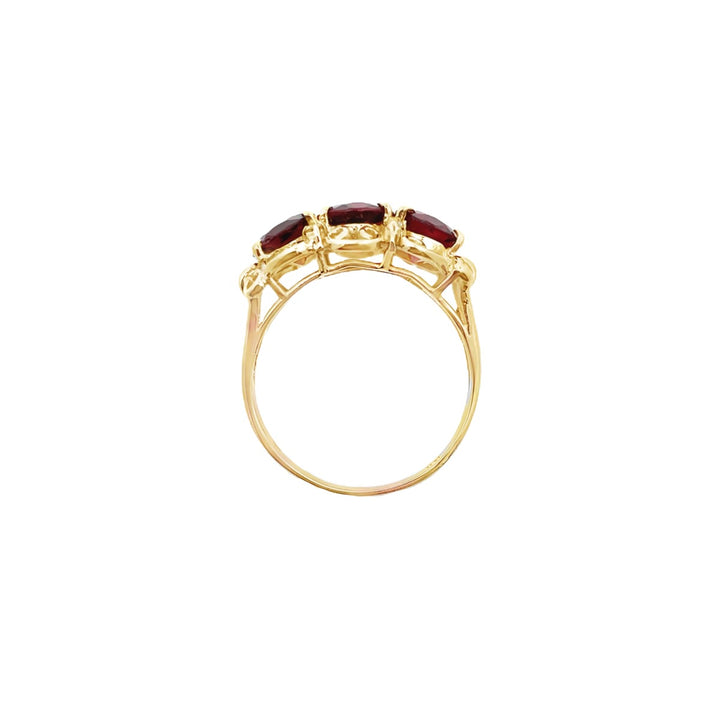 Garnet Diamond Ring 14K Yellow Gold 4CTW