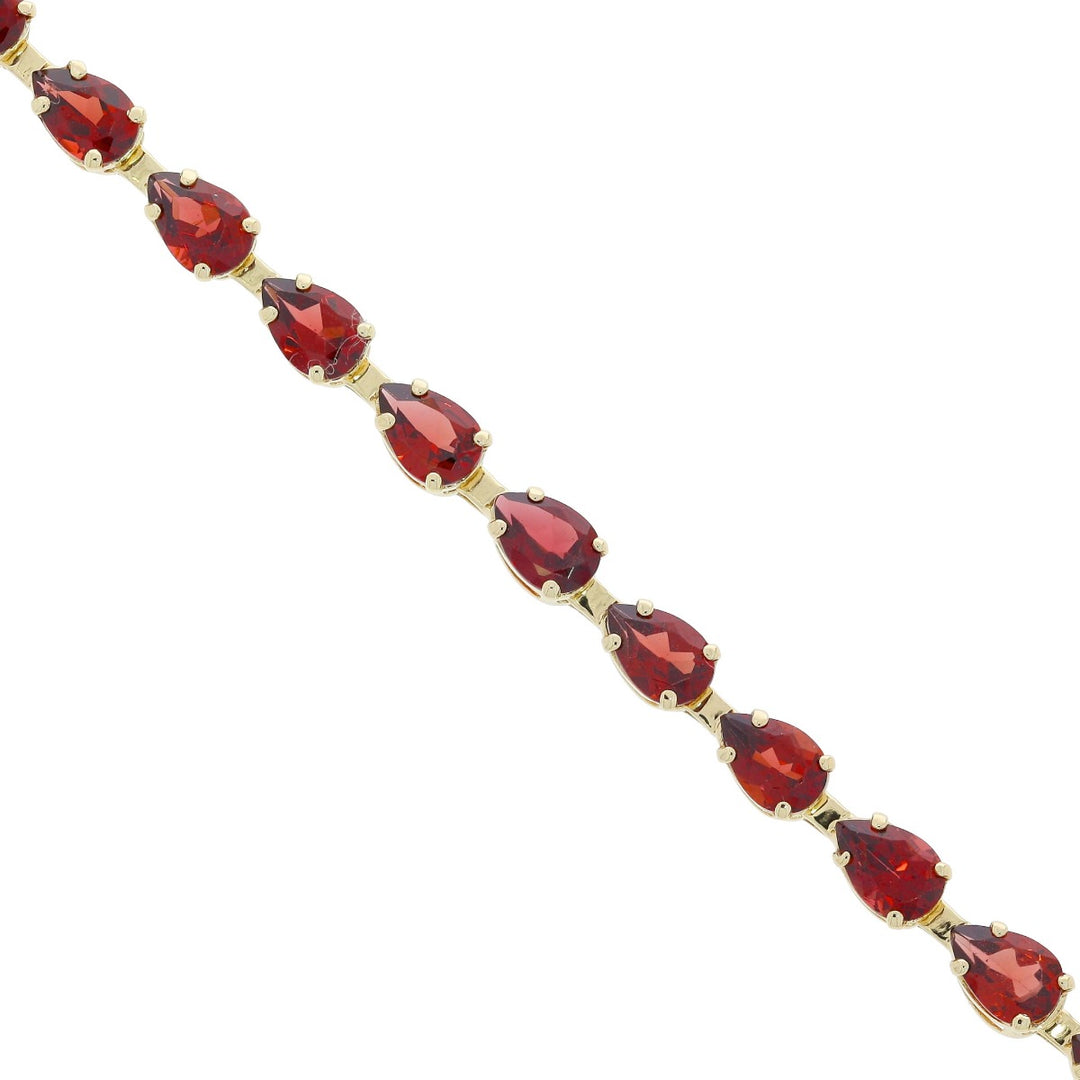 Garnet Tennis Bracelet 14K Yellow Gold 8.40CTW
