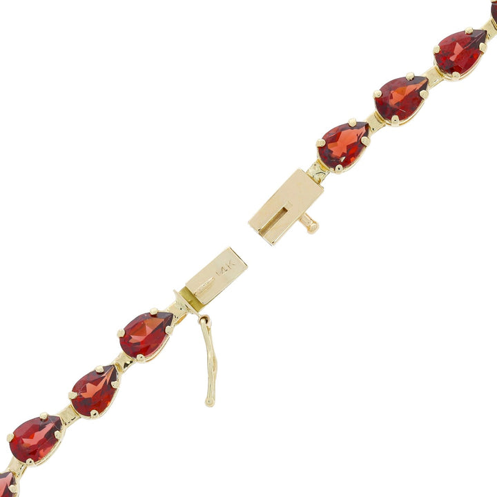 Garnet Tennis Bracelet 14K Yellow Gold 8.40CTW