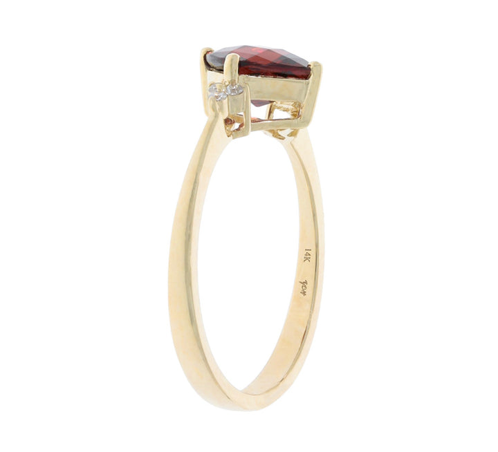 Garnet Diamond Ring 14K Yellow Gold 2.90 CT