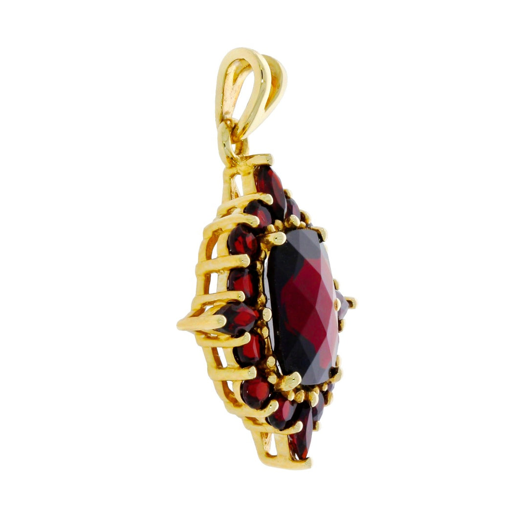 Garnet Pendant 10K Yellow Gold 3.88CTW