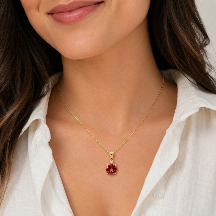 Spessartite Garnet Pendant 2.68CT 14K Yellow Gold