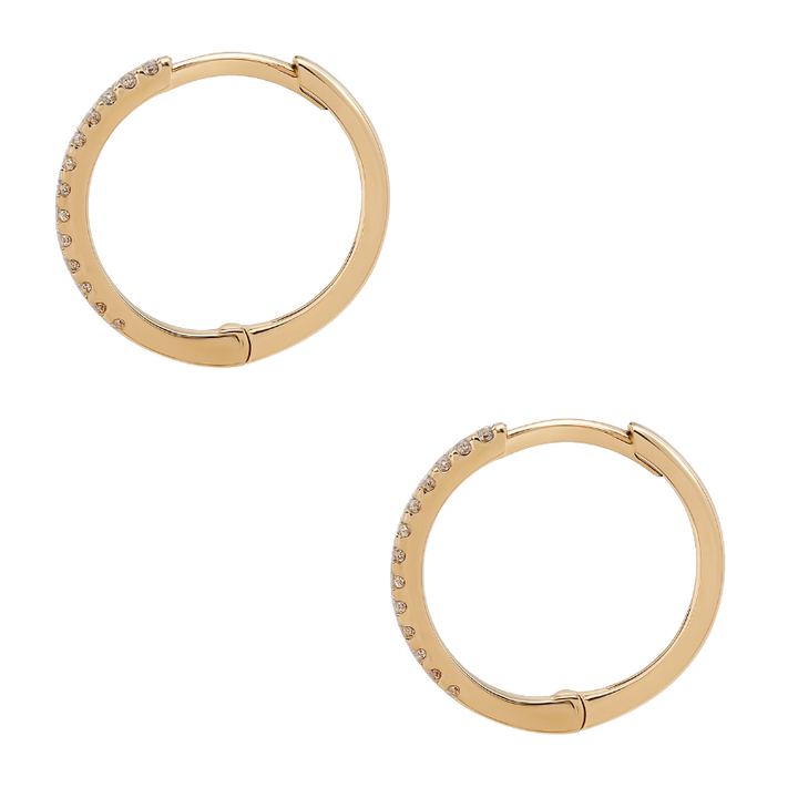 Everyday Diamond Small Hoops 14K Yellow Gold .09CTW