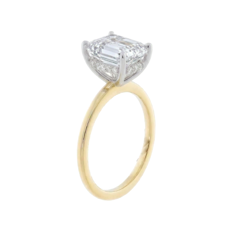 Covenant Hidden Halo Oval Engagement Ring 14K Two Tone