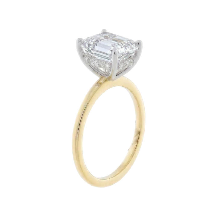 Covenant Hidden Halo Oval Engagement Ring 14K Two Tone