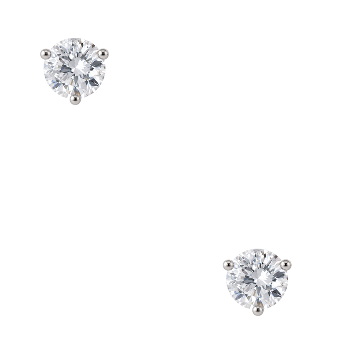 14K white gold natural diamond stud earrings featuring 0.83CT GIA certified diamonds in a classic stud setting.