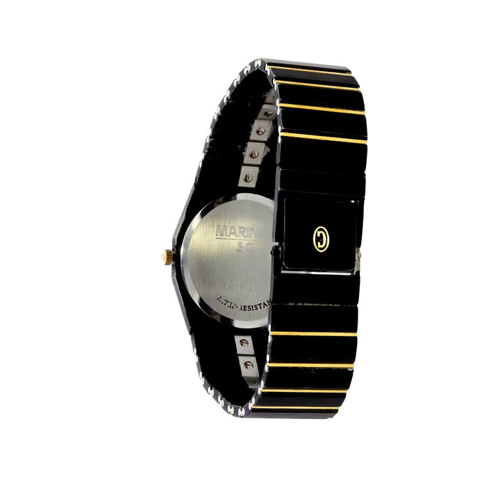 Concord Mariner Quartz Black Stainless Steel & 14K Yellow Gold Watch