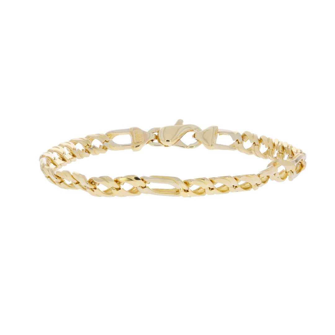 Flat Link Chain Bracelet 14K Yellow Gold