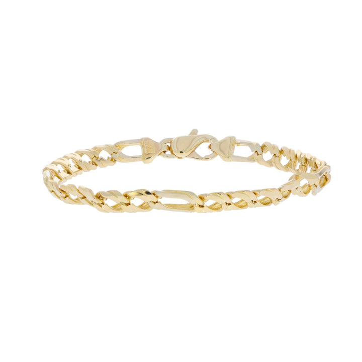 Flat Link Chain Bracelet 14K Yellow Gold