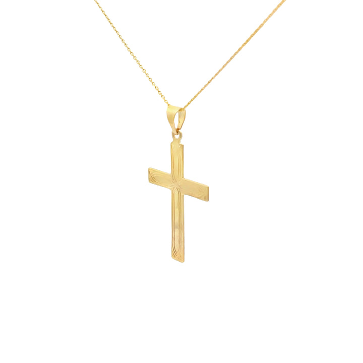 Geometric Cross Pendant 14K Yellow Gold