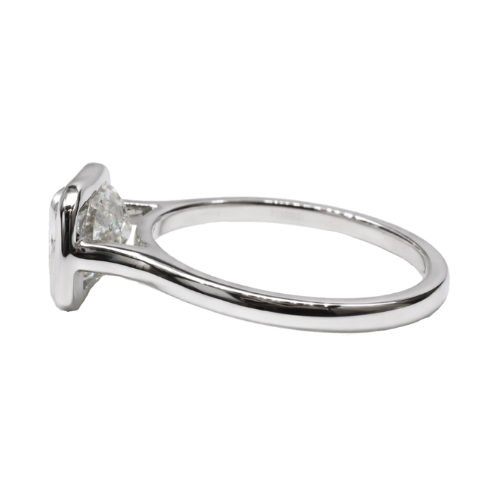 Lumière Solitaire Bezel 2.50CT Horizontal Emerald Lab Diamond 14K White Gold
