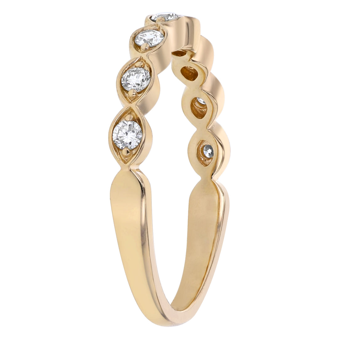 Diamond Marquise Style Band 14K Yellow Gold .26CTW