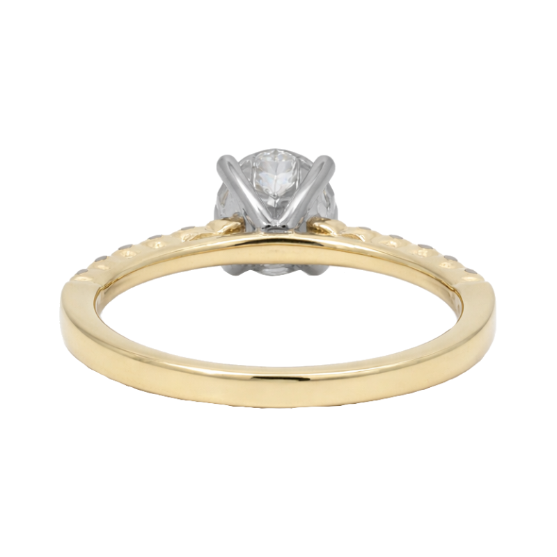 Aurelian Half Coverage Diamond 1.30CT Old European Natural Diamond Ring 14K Yellow Gold