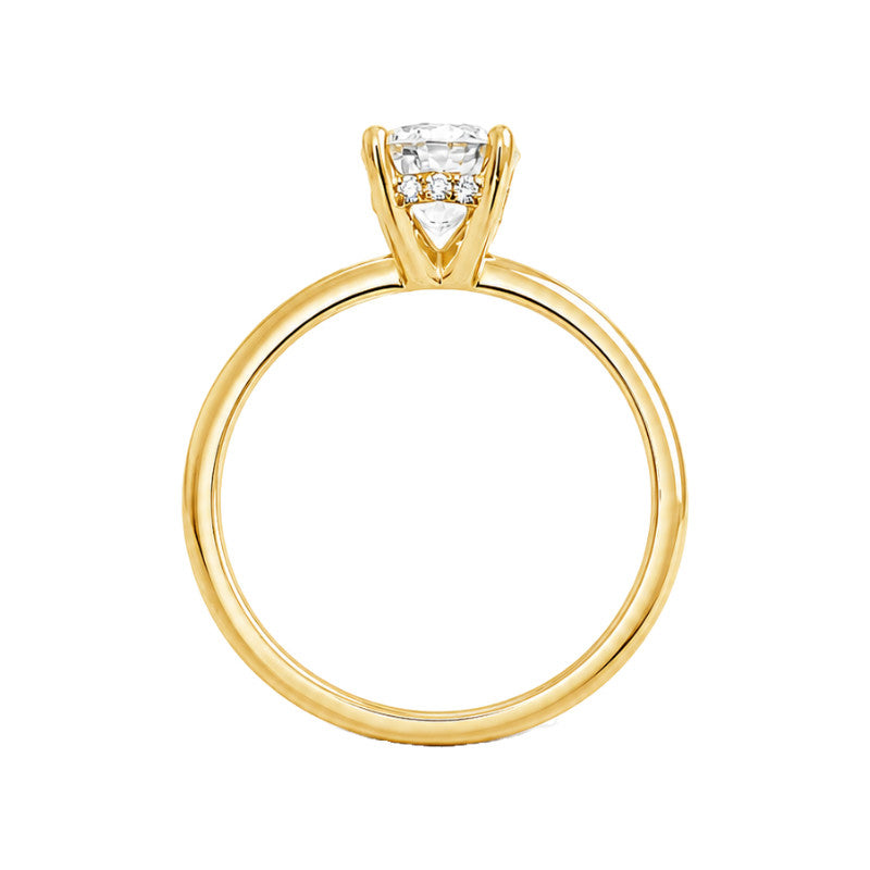 Covenant Hidden Halo .80CT Round Natural Diamond 14K Yellow Gold