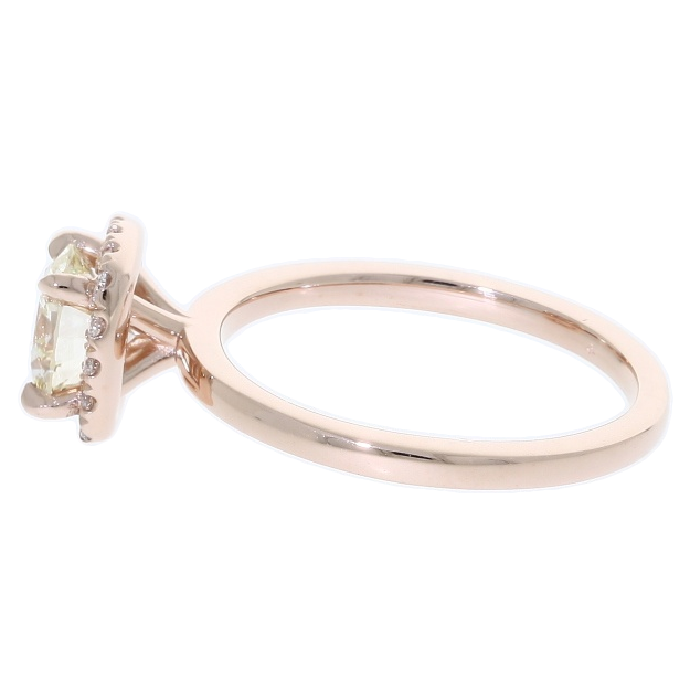 Halo Diamond Engagement Ring 14K Rose Gold .97CT