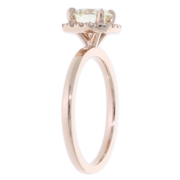 Halo Diamond Engagement Ring 14K Rose Gold .97CT