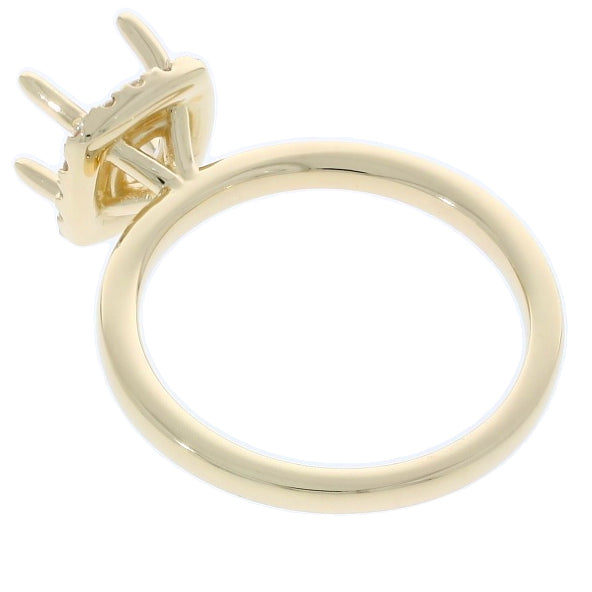 Diamond Halo Engagement Ring Setting 14K Yellow Gold