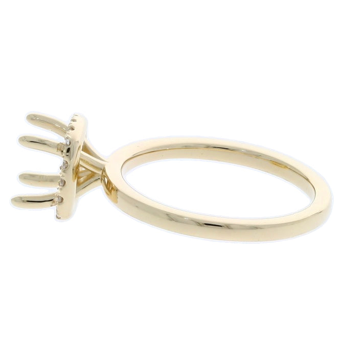 Diamond Halo Engagement Ring Setting 14K Yellow Gold