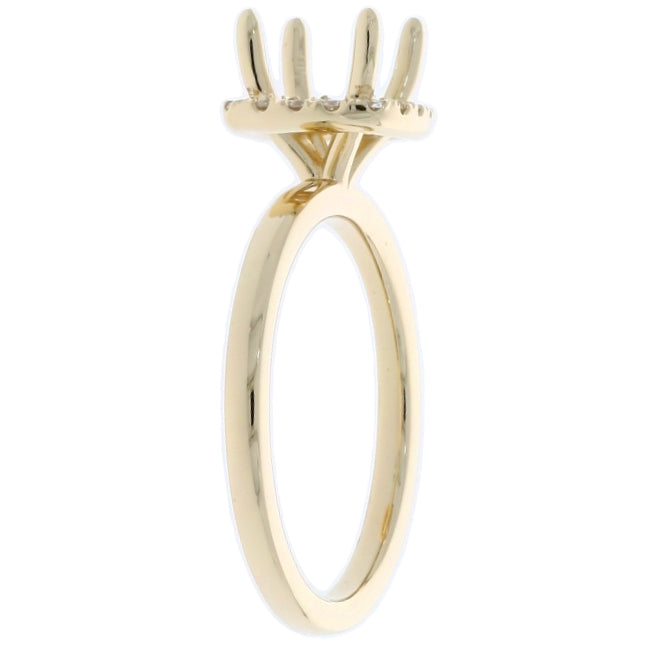 Diamond Halo Engagement Ring Setting 14K Yellow Gold