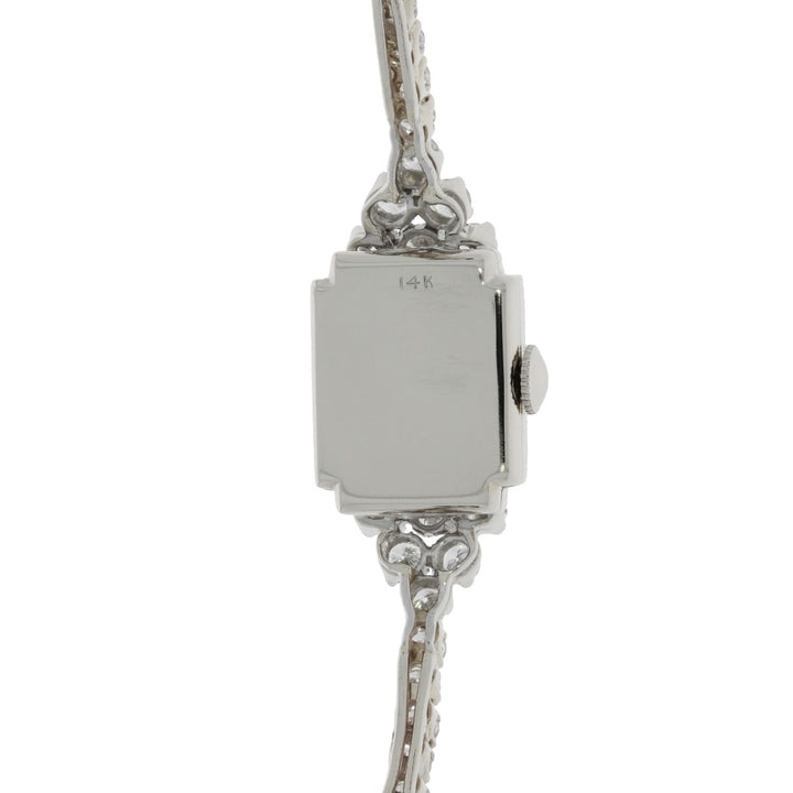 Hamilton Diamond Wrist Watch 1950's 14K White Gold