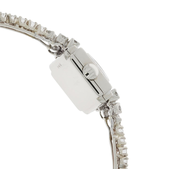 Hamilton Diamond Wrist Watch 1950's 14K White Gold