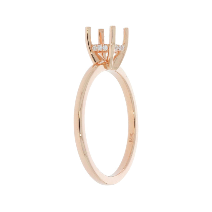 Hidden Diamond Halo Engagement Setting 14K Rose Gold