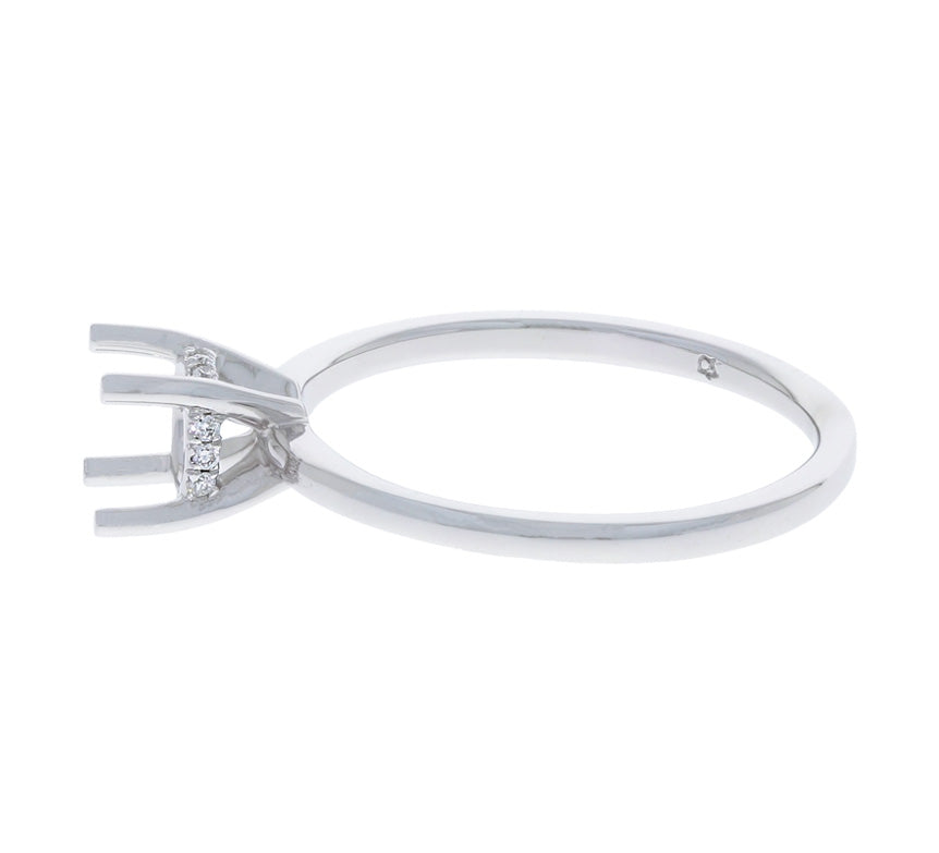 Hidden Halo Mounting Solitaire Setting 14K White Gold