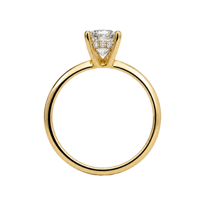 Covenant Hidden Halo 1CT Round Natural Diamond 14K Yellow Gold