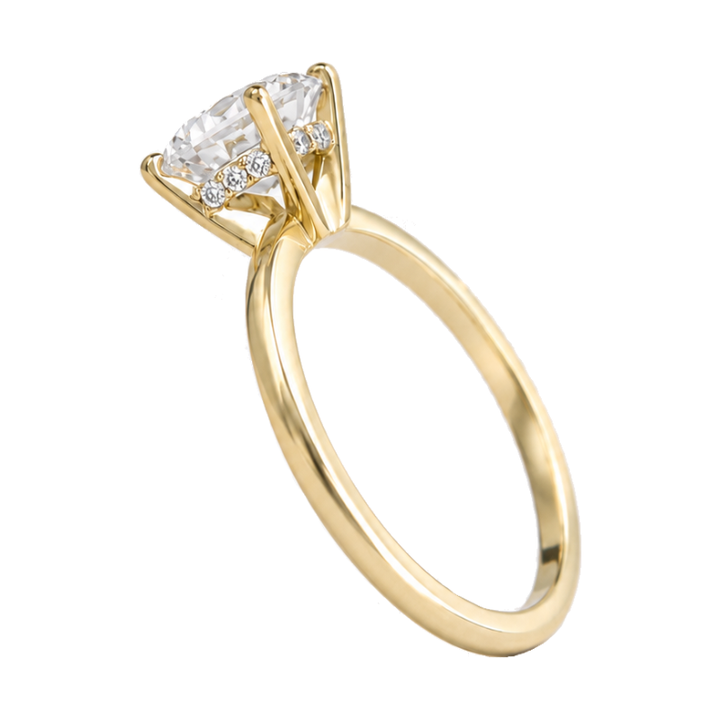 Covenant Hidden Halo 1CT Round Natural Diamond 14K Yellow Gold