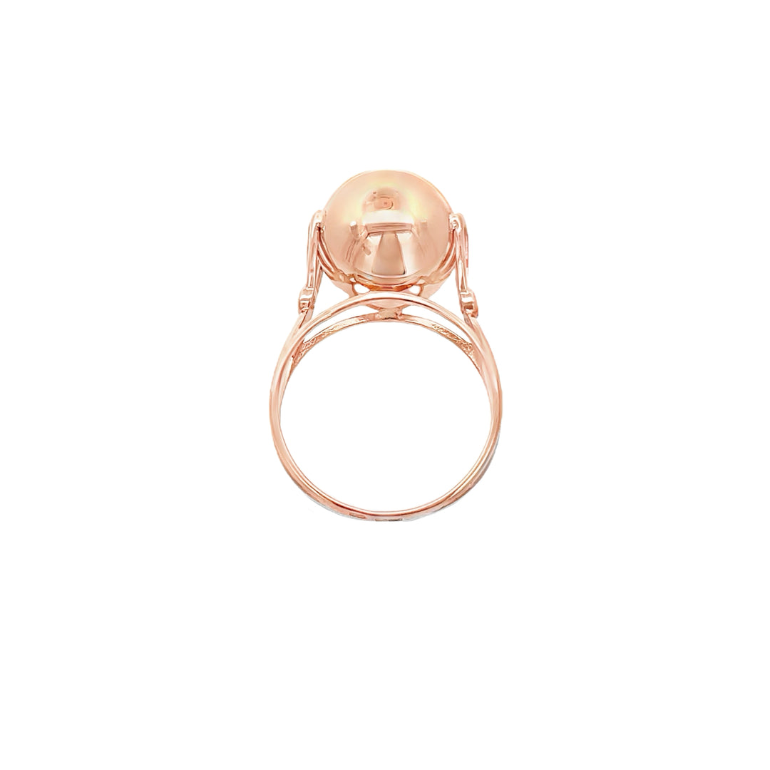 Contemporary Hollow Ball Ring 14K Rose Gold