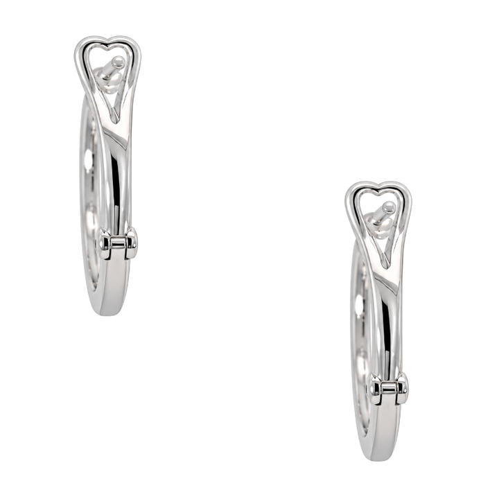 Classic Diamond Hoops 14K White Gold 20MM .68CTW