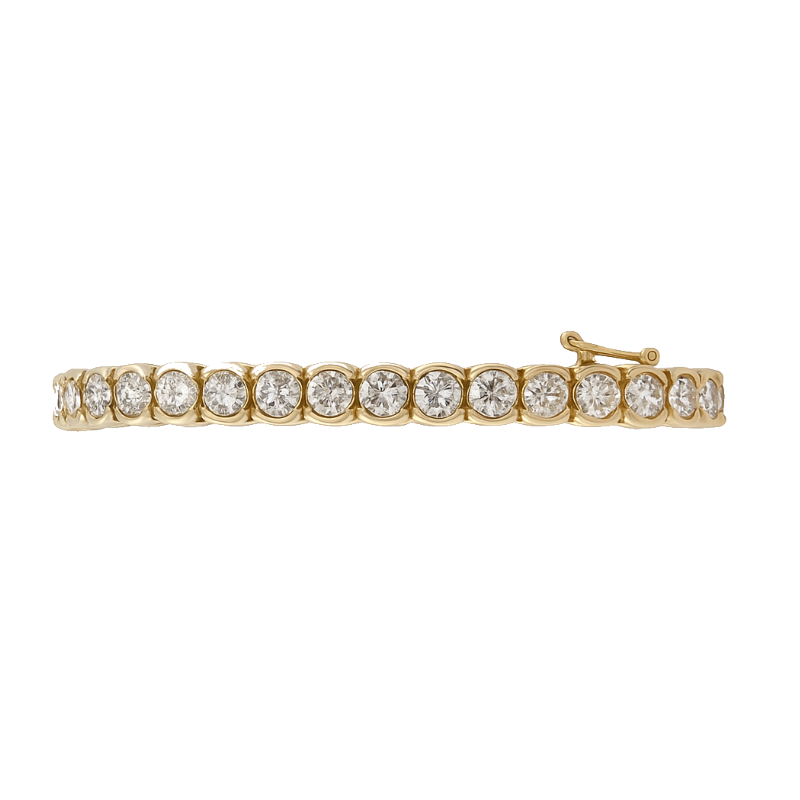 Natural Diamond Tennis Bracelet 10.92CTW 14K Yellow Gold